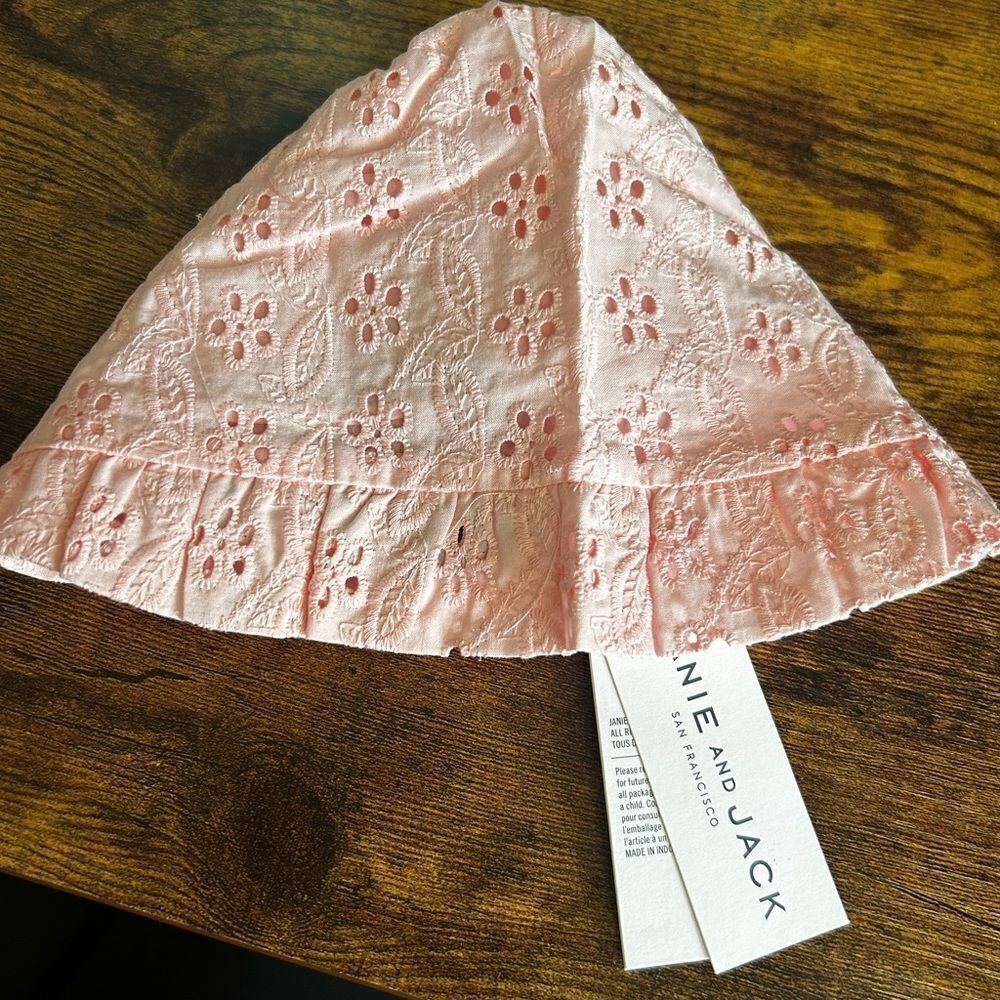 Janie and Jack Light Pink Floral Kids Hat